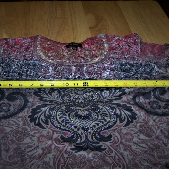 Cal Style Hi Low XL Blouse Mauve/Browns/Pink - Picture 4 of 7